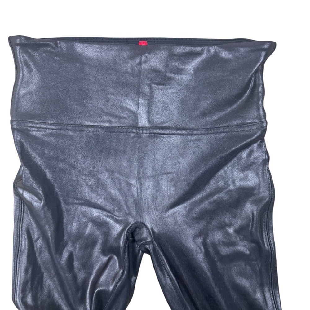 SPANX Faux Leather Black Leggings Tights Pants Small - Picture 2 of 5